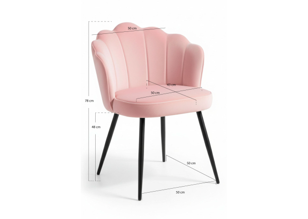 Cadeira Menpu Veludo Pernas Pretas