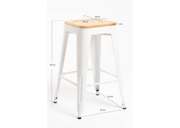 Pack 4 Taburetes Meyer Bajos Madera Natural