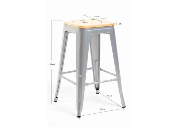 Pack 4 Taburetes Meyer Bajos Madera Natural