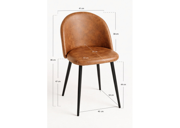 Pack 4 Sillas Black Vint Polipiel Vintage