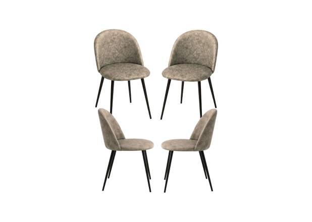 Pack 4 Sillas Black Vint Polipiel Vintage