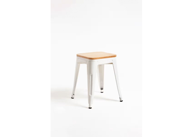 Pack 4 bancos pequenos de madeira natural Torix