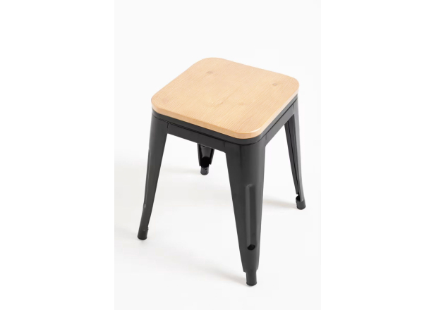 Pack 4 bancos pequenos de madeira natural Torix