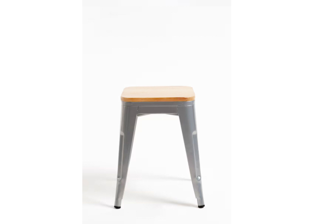 Pack 4 bancos pequenos de madeira natural Torix