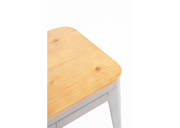 Pack 4 bancos pequenos de madeira natural Torix