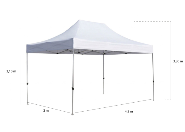 Tenda 3x4,5 Force Alumínio Branco