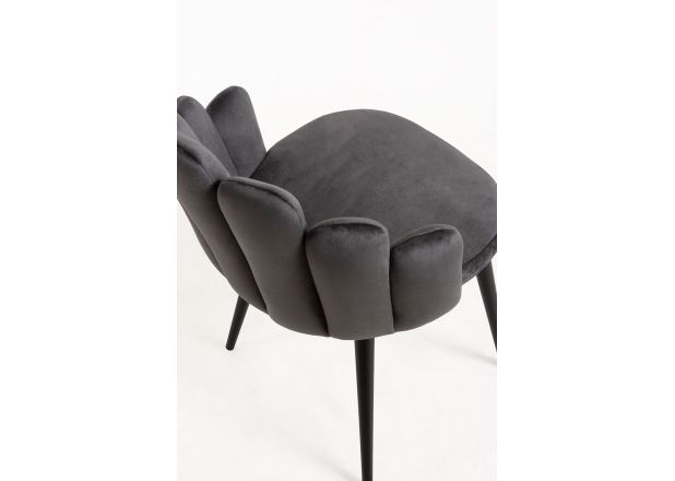 Silla Hanpe Terciopelo Patas Negras