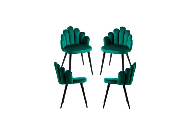 Pack 4 Sillas Hanpe Terciopelo Patas Negras