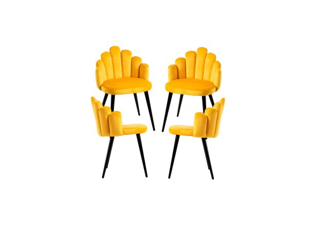 Pack 4 Sillas Hanpe Terciopelo Patas Negras