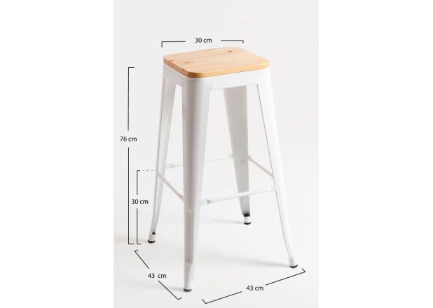 Taburete Meyer Alto Madera Natural