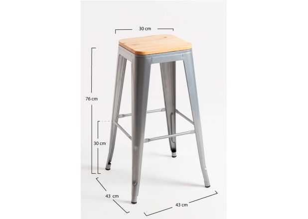 Taburete Meyer Alto Madera Natural