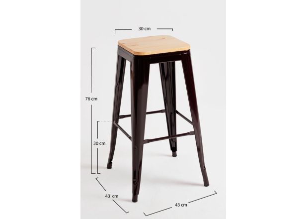 Taburete Meyer Alto Madera Natural