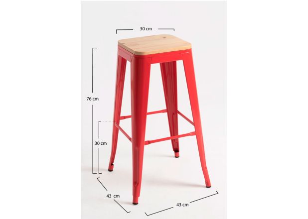 Taburete Meyer Alto Madera Natural