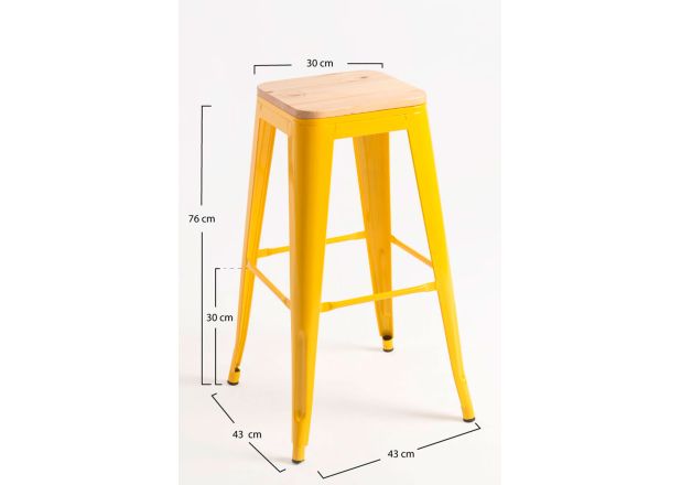 Taburete Meyer Alto Madera Natural