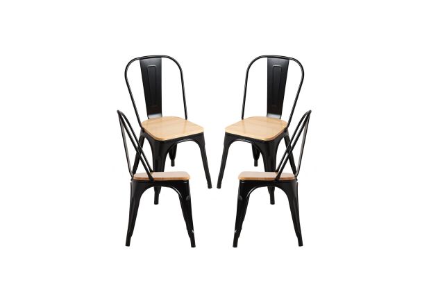 Pack 4 Sillas Meyer Madera Natural
