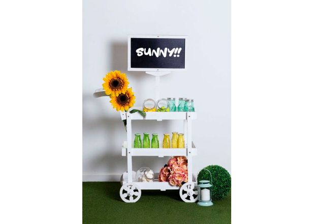 Carrito Candy Bar Madera Envejecida Tikone