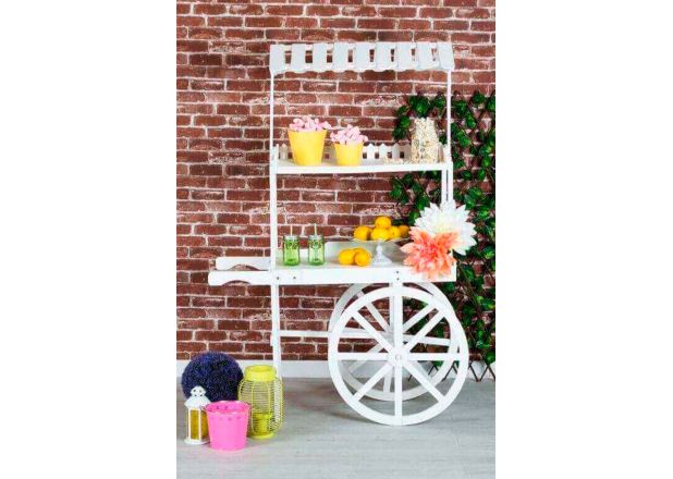 Carrito Candy Bar Mel Madera Envejecida