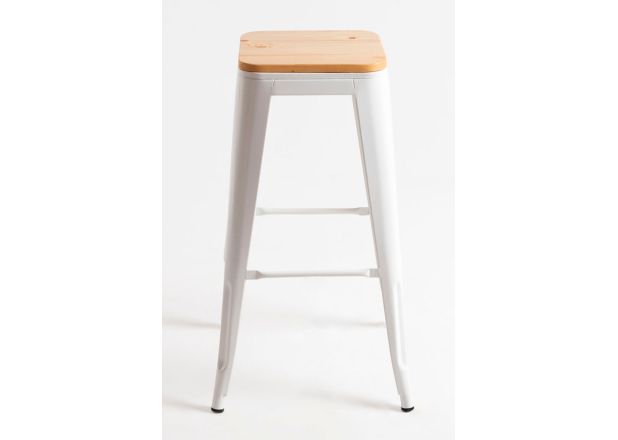 Pack 4 Taburetes Meyer Altos Madera Natural
