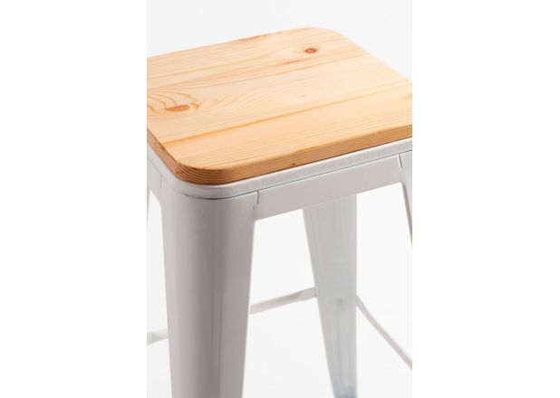 Pack 4 Taburetes Meyer Altos Madera Natural