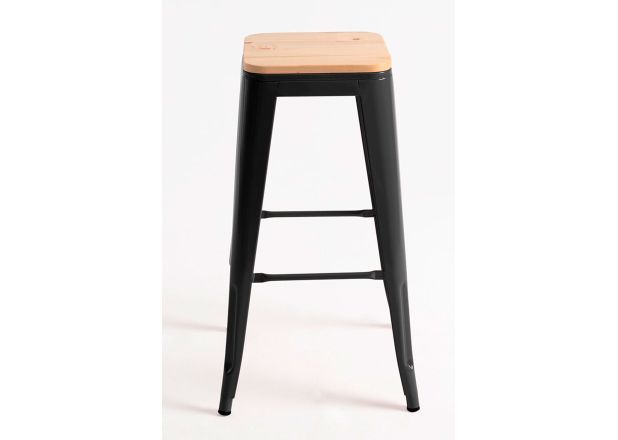 Pack 4 Taburetes Meyer Altos Madera Natural