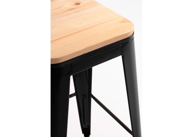 Pack 4 Taburetes Meyer Altos Madera Natural