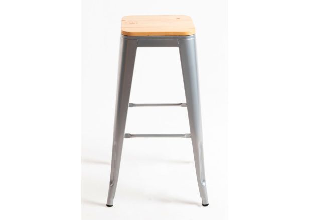Pack 4 Taburetes Meyer Altos Madera Natural