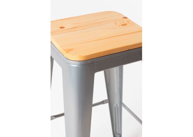 Pack 4 Taburetes Meyer Altos Madera Natural