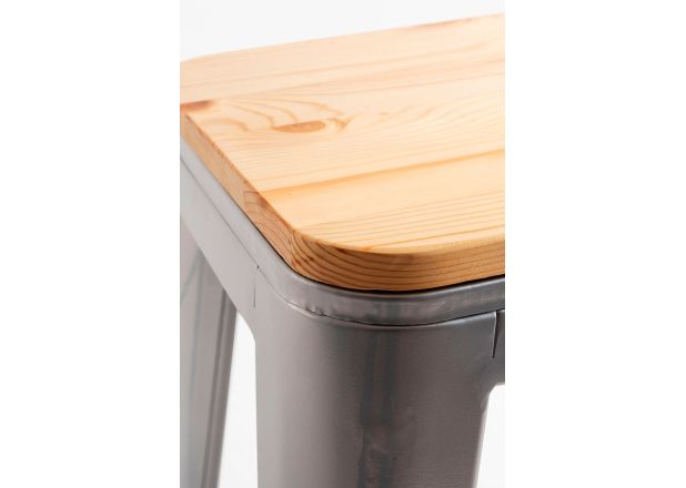 Pack 4 Taburetes Meyer Altos Madera Natural