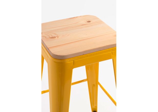 Pack 4 Taburetes Meyer Altos Madera Natural