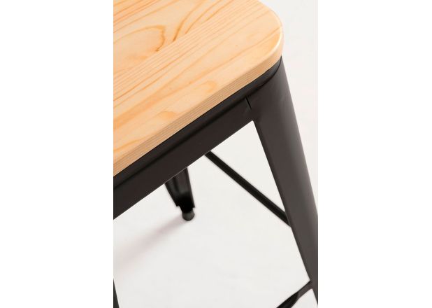 Pack 4 Taburetes Meyer Altos Madera Natural
