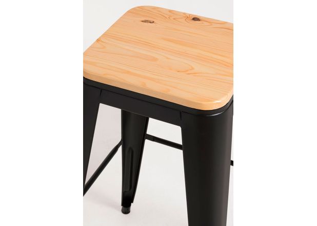 Pack 4 Taburetes Meyer Altos Madera Natural