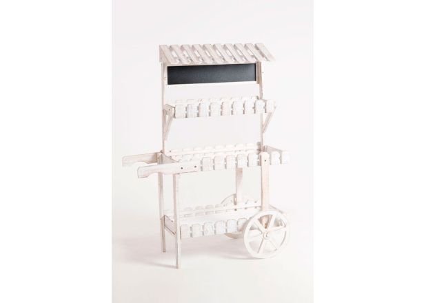 Carrito Candy Bar Wiso Blanco Envejecido