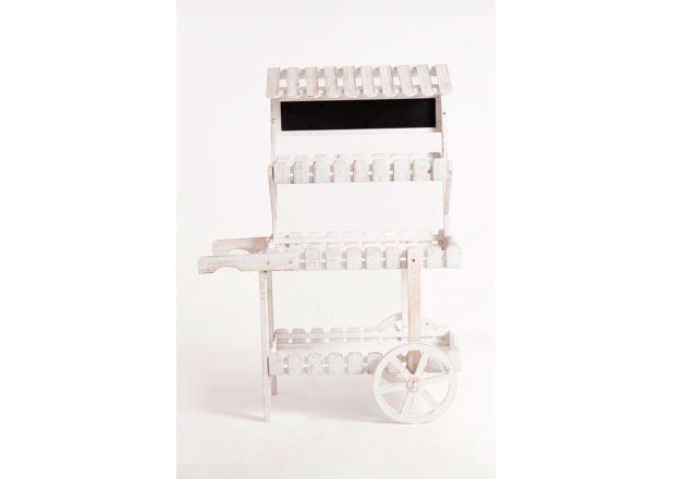Carrito Candy Bar Wiso Blanco Envejecido