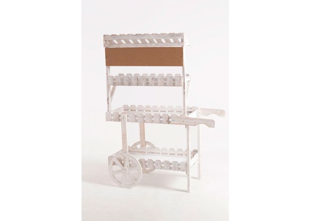 Carrito Candy Bar Wiso Blanco Envejecido