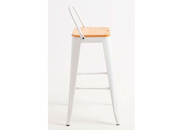 Pack 4 Taburetes Meyer Respaldo Madera Natural