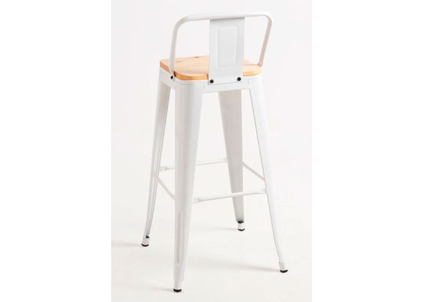 Pack 4 Taburetes Meyer Respaldo Madera Natural