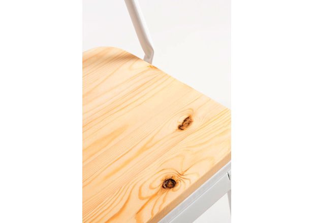 Pack 4 Taburetes Meyer Respaldo Madera Natural