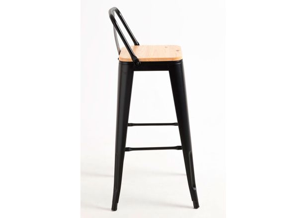Pack 4 Taburetes Meyer Respaldo Madera Natural