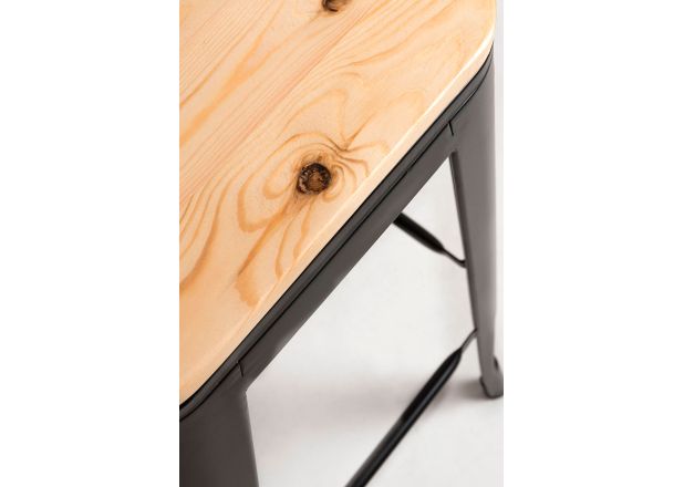 Pack 4 Taburetes Meyer Respaldo Madera Natural