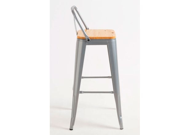 Pack 4 Taburetes Meyer Respaldo Madera Natural