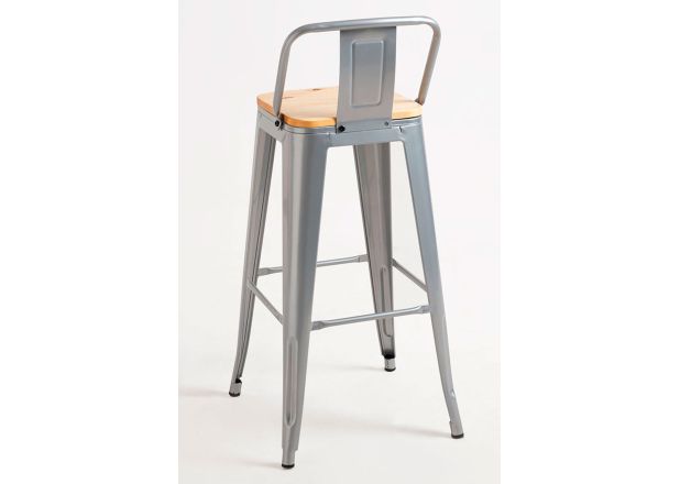 Pack 4 Taburetes Meyer Respaldo Madera Natural