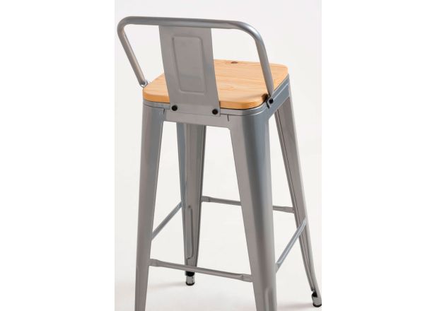 Pack 4 Taburetes Meyer Respaldo Madera Natural