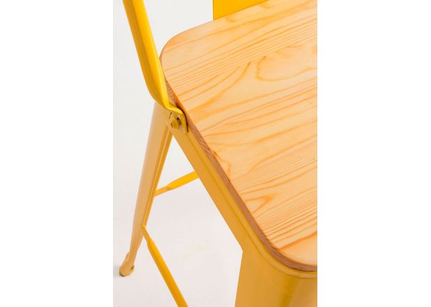Pack 4 Taburetes Meyer Respaldo Madera Natural