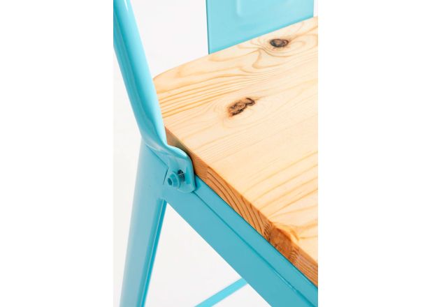 Pack 4 Taburetes Meyer Respaldo Madera Natural