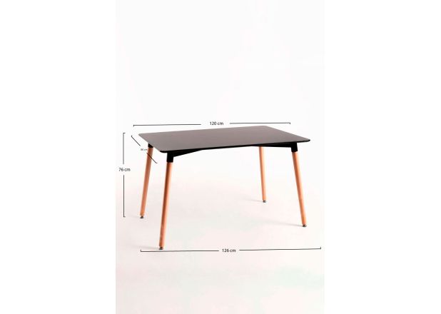 Mesa Nera Rectangular 120 x 80 cm