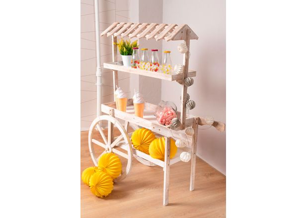 Carrito Candy Bar Madera Dins Envejecido