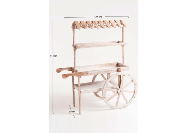 Carrito Candy Bar Madera Dins Envejecido