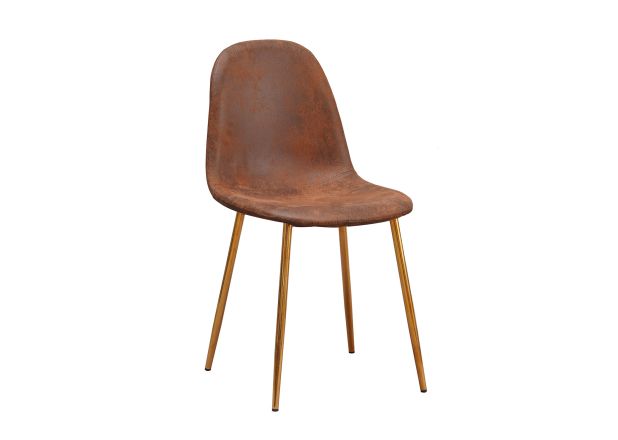 Silla Golden Leo Polipiel Marrón Vintage