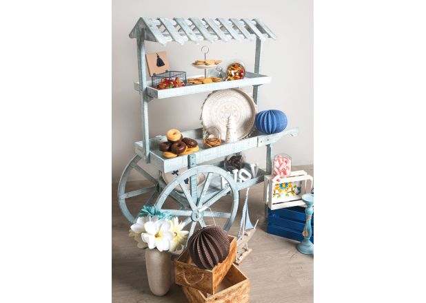 Carrito Candy Bar Madera Dins Envejecido