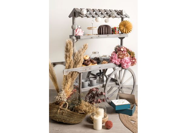 Carrito Candy Bar Madera Dins Envejecido